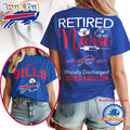 Buffalo Bills NFL Retired Nurse Officially Discharged 3D Shirt
