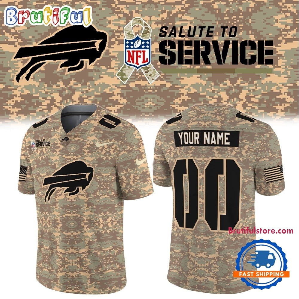 Buffalo Bills NFL Salute To Service 2026 Custom Name & Number New Football Jersey