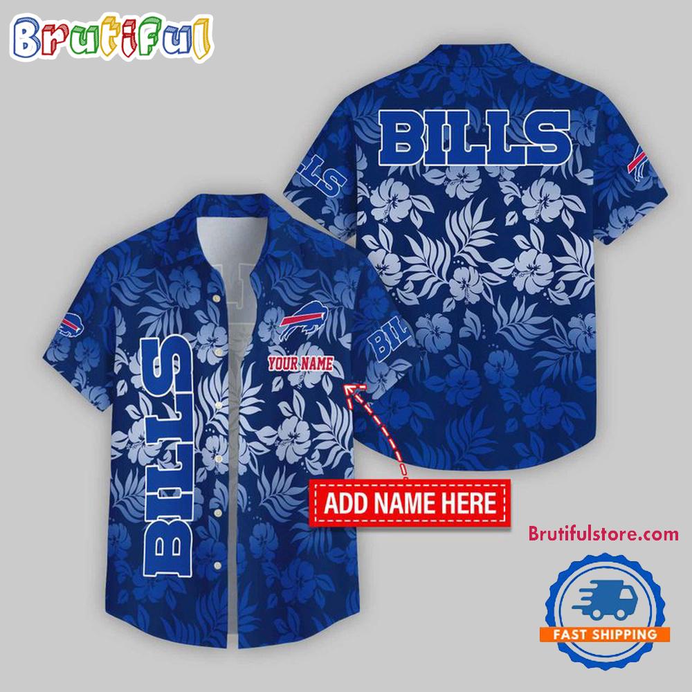 Buffalo Bills Night Flower Pattern Personalized Name Hawaii Shirt