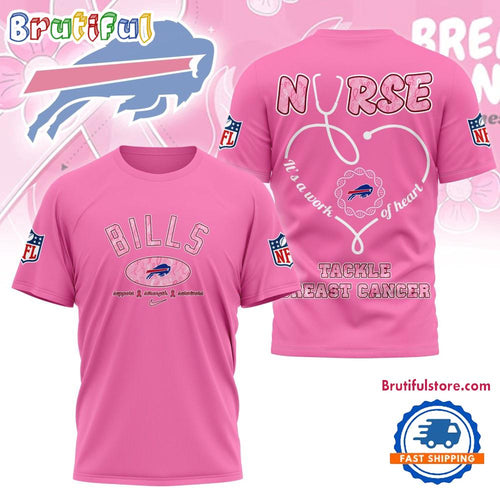 Buffalo Bills Nurse Breast Cancer Awareness Limited Ediition 3D Shirt