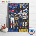 Buffalo Bills Sabres Team Football Player Signature Poster Canvas Art