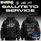 Buffalo Bills Salute to Service Camo 2026 Black Hoodie T-Shirt