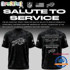 Buffalo Bills Salute to Service Camo 2026 Black Hoodie T-Shirt