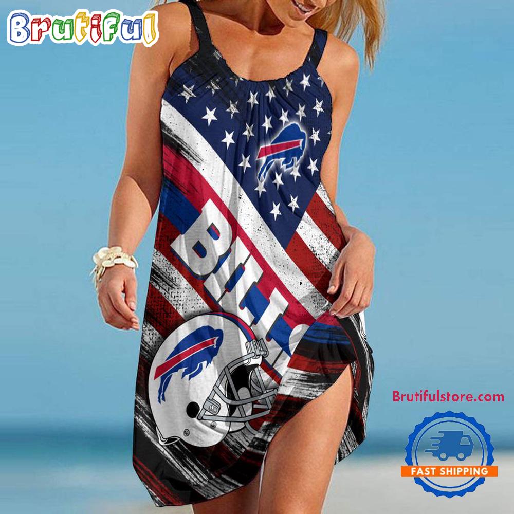 Buffalo Bills USA Independence Day Women’s Summer Beach Sling Dress
