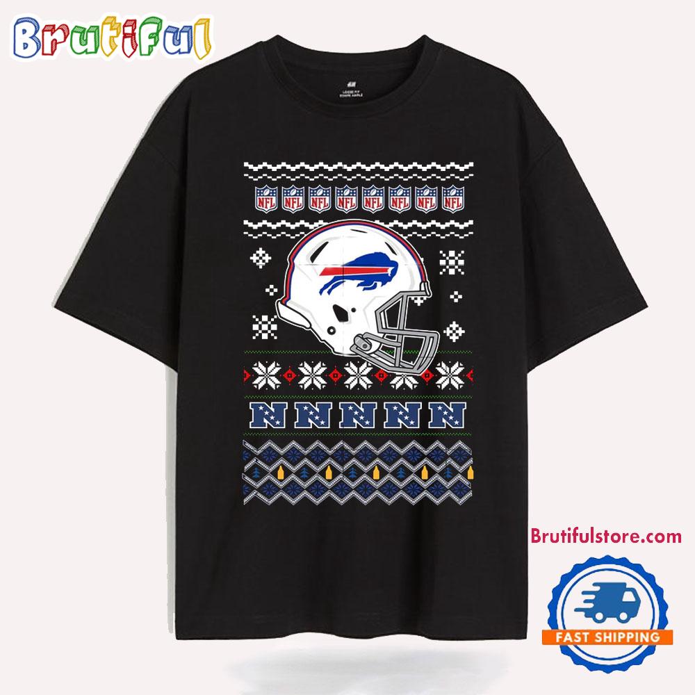 Buffalo Bills Football Logo Team Helmet Merry Chritmas 2024 T Shirt
