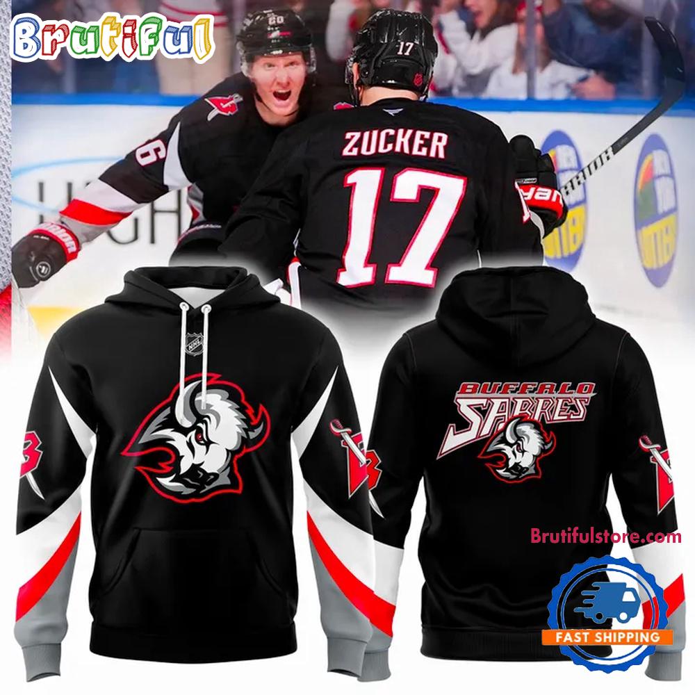 Buffalo Sabres 2025-26 Black and Red Goathead Hoodie