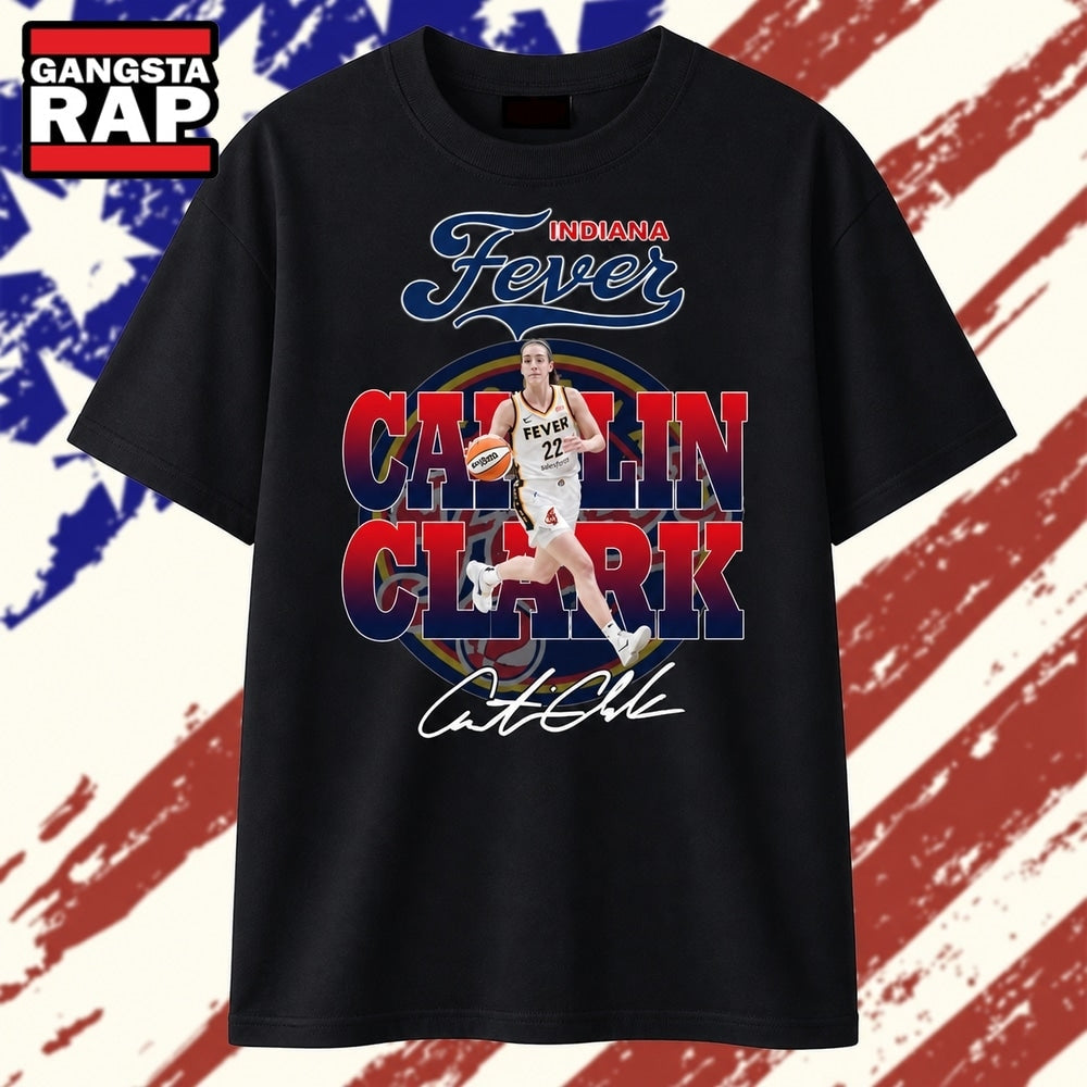 Caitlin Clark Indiana Fever Number 22 Signature Graphic T Shirt