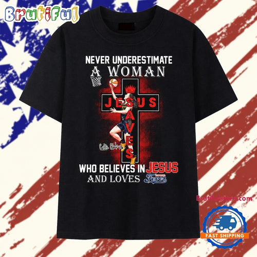 Caitlin Clark Jesus Saves Indiana Fever Faith Basketball Graphic T Shirt