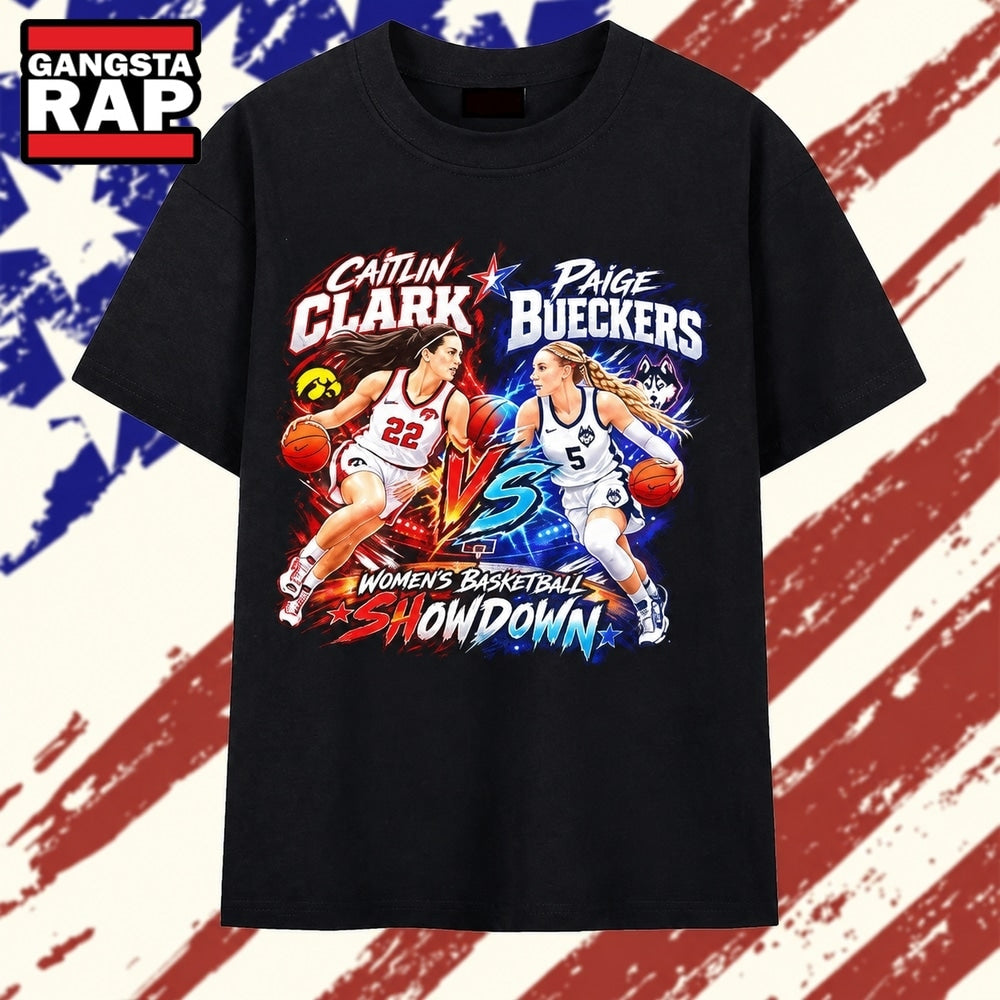 Caitlin Clark vs Paige Bueckers Women’s Basketball Showdown T Shirt