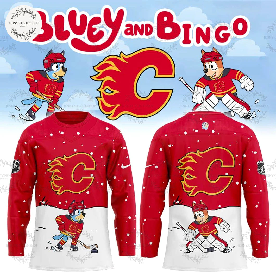 Calgary Flames 2025 Bluey And Bingo New Jersey