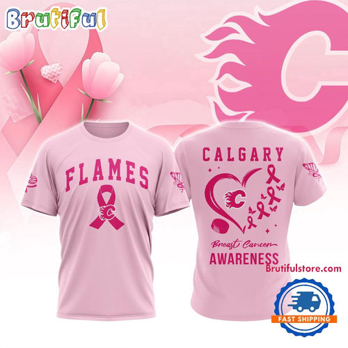 Calgary Flames 2025 NHL Pink Breast Cancer Awareness All Over Print Shirt