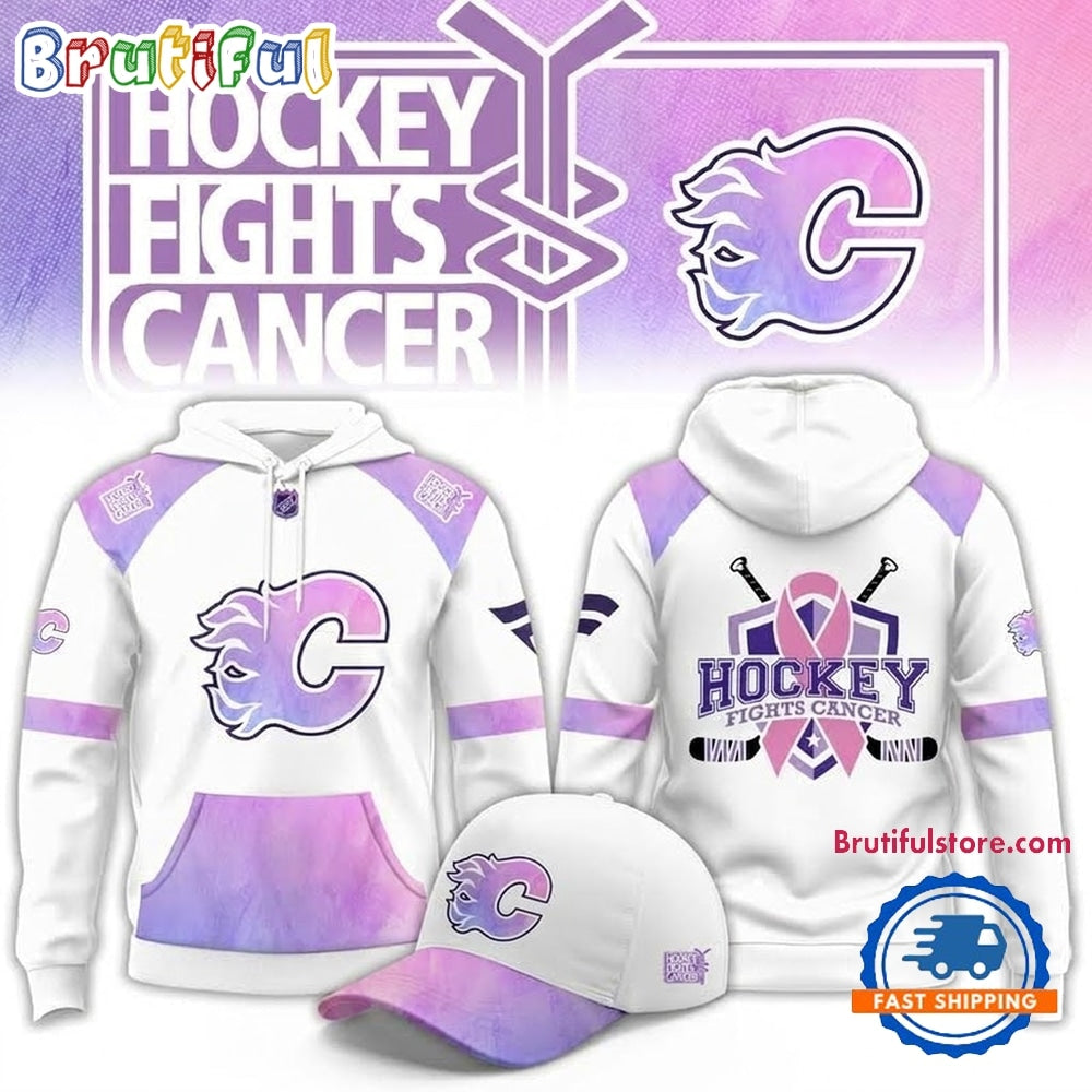Calgary Flames Hockey Fights Cancer Limited Edition 2026 Hoodie