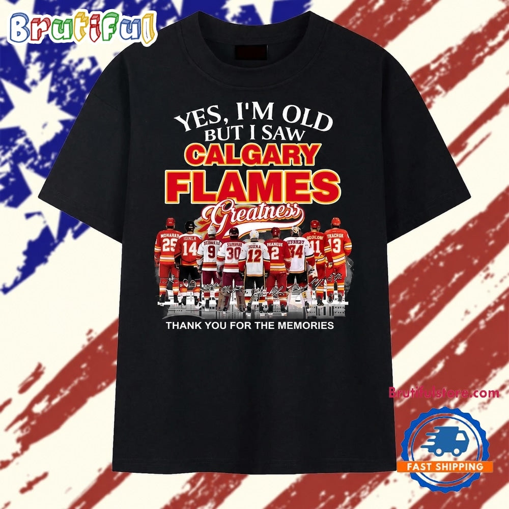Calgary Flames Legends Greatness Vintage Hockey T Shirt