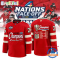 Canada 2025 4 Nation Face off Champions Second Winner Hockey Jersey