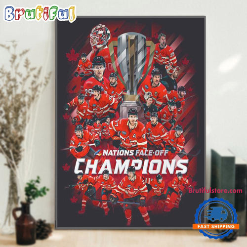 Canada Hockey 2025 4 Nations Face-Off Champions Team Player Design Wall Art Poster Canvas