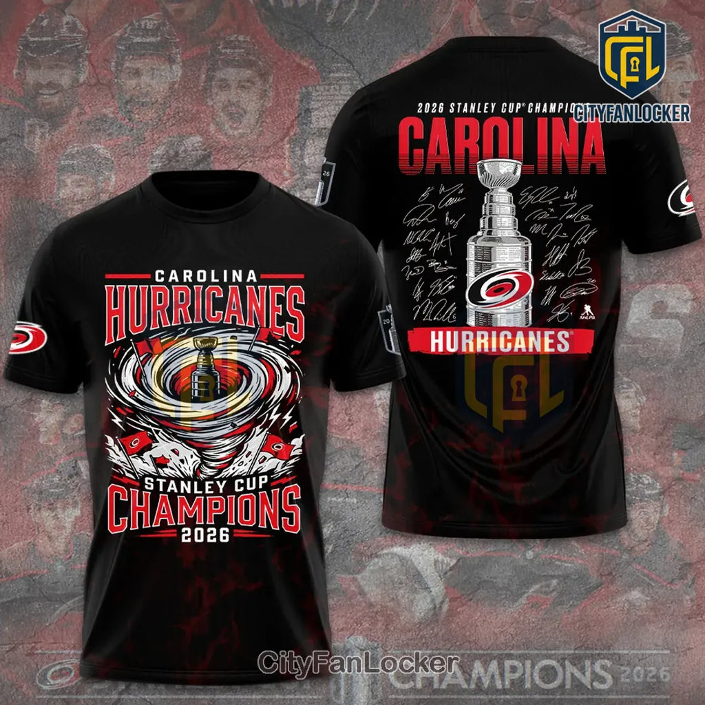 Carolina Hurricanes 2026 Stanley Cup Champions Black Pullover Hoodie