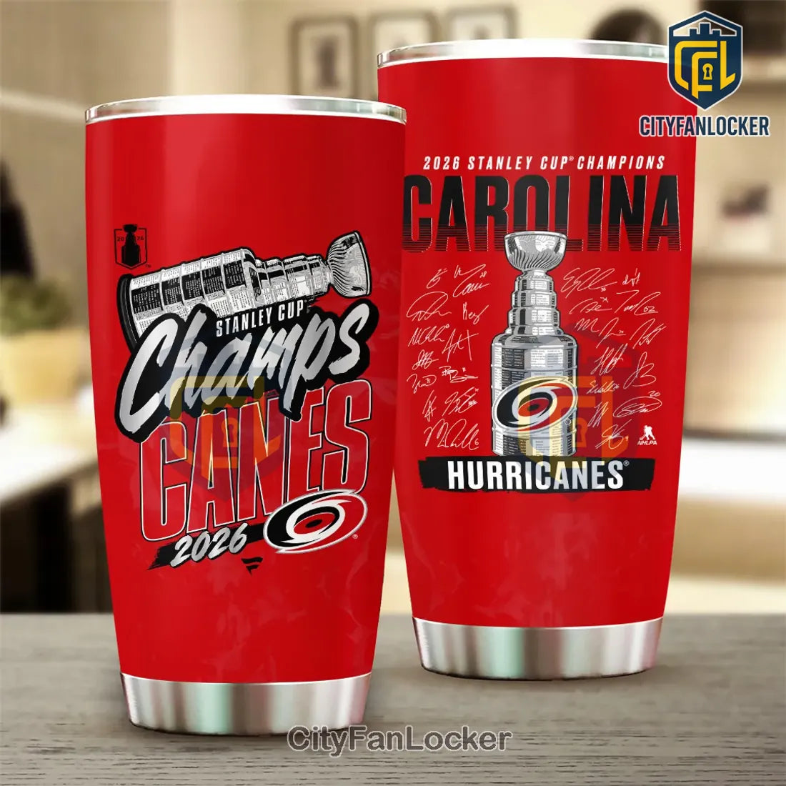 Carolina Hurricanes 2026 Stanley Cup Champions Stainless Steel Tumbler