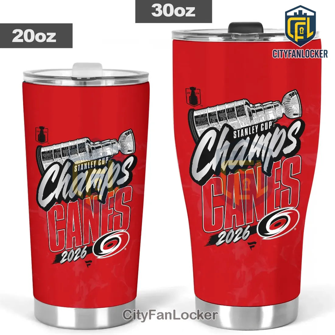 Carolina Hurricanes 2026 Stanley Cup Champions Stainless Steel Tumbler