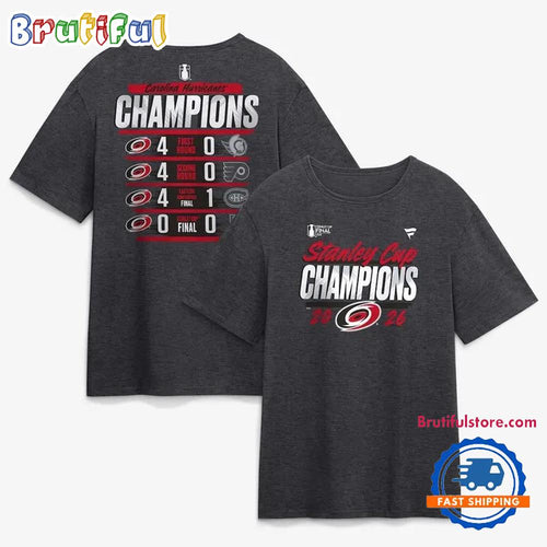 Carolina Hurricanes Fanatics 2026 Stanley Cup Champions Schedule T Shirt