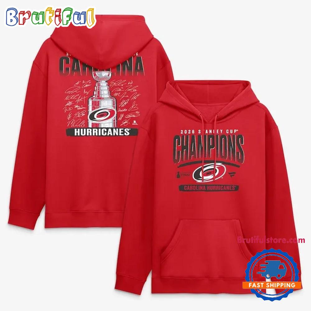 Carolina Hurricanes Fanatics 2026 Stanley Cup Champions Signature Roster Hoodie