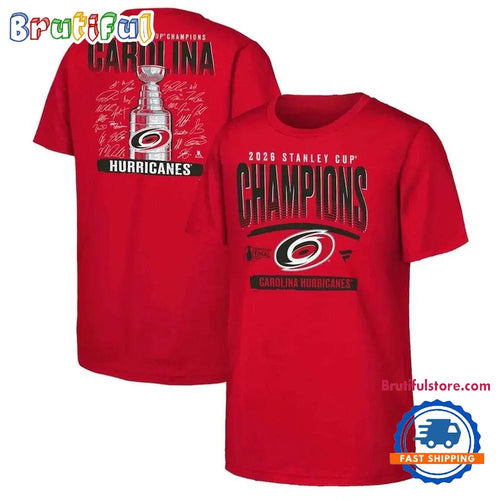 Carolina Hurricanes Fanatics Youth 2026 Stanley Cup Champions Signature T Shirt