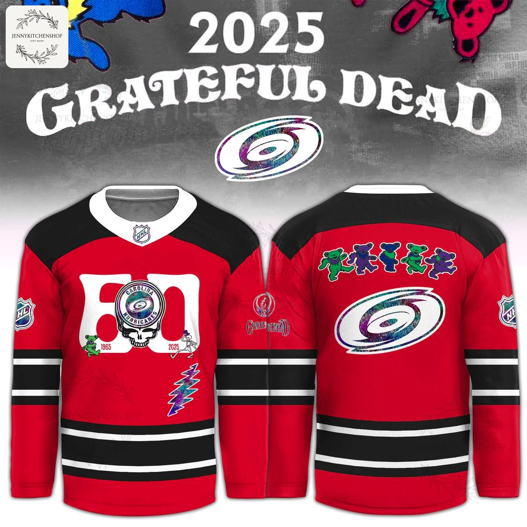Carolina Hurricanes Grateful Dead 60th 2025 Limited Hockey Jersey