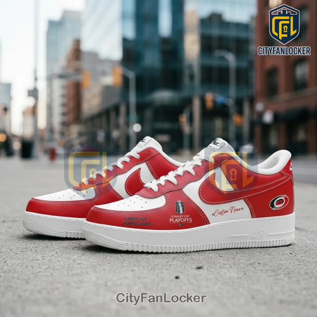 Carolina Hurricanes Stanley Cup Playoffs Custom Name Air Force 1 Sneakers