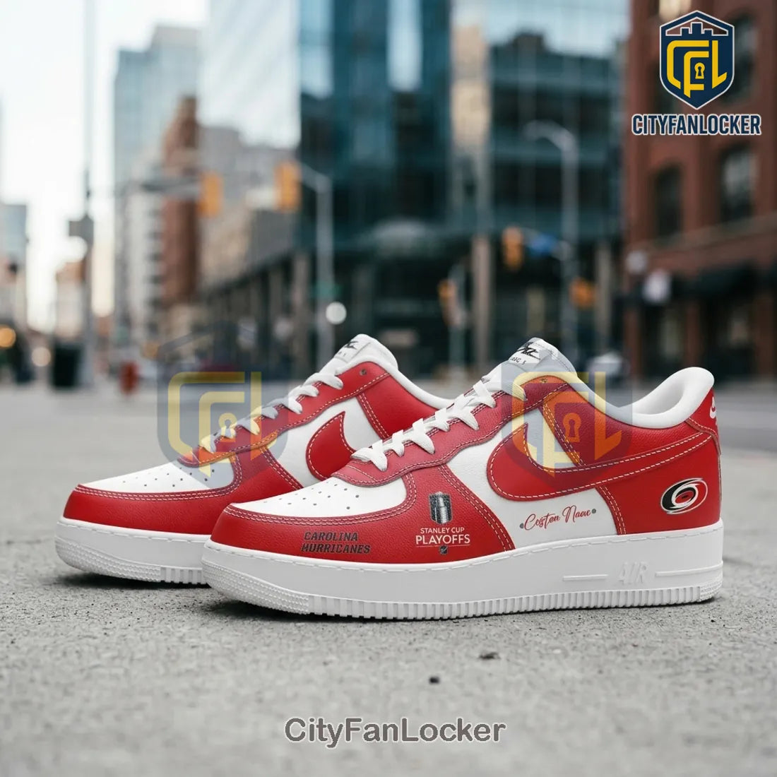 Carolina Hurricanes Stanley Cup Playoffs Custom Name Air Force 1 Sneakers