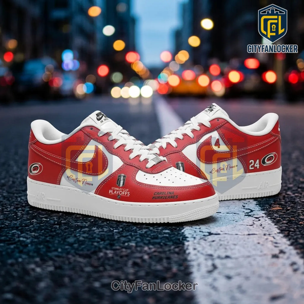 Carolina Hurricanes Stanley Cup Playoffs Custom Name Air Force 1 Sneakers