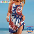 Carolina Hurricanes Tie Dye Independence Day Women’s Summer Beach Sling Dress