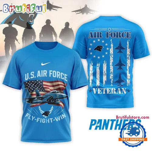 Carolina Panthers 2026 NFL Air Force Veteran Special New 3D Shirt
