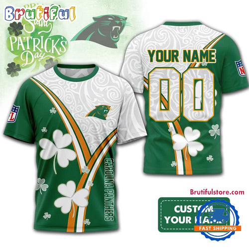 Carolina Panthers 2026 NFL Personalized Happy St. Patrick’s Day 3D Shirt