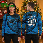 Carolina Panthers Custom Smith 00 Panther Ugly Christmas Sweater