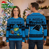 Carolina Panthers Grinch Football Player Ugly Christmas Sweater