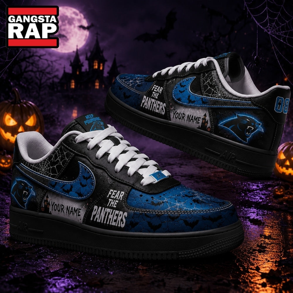Carolina Panthers NFL Fear The Team Halloween Air Force 1 Shoes Sneakers