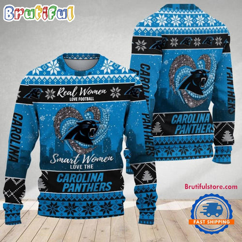 Carolina Panthers Real Women Love Football Ugly Christmas Sweater