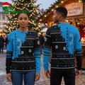 Carolina Panthers Snowflake Pattern Ugly Christmas Sweater