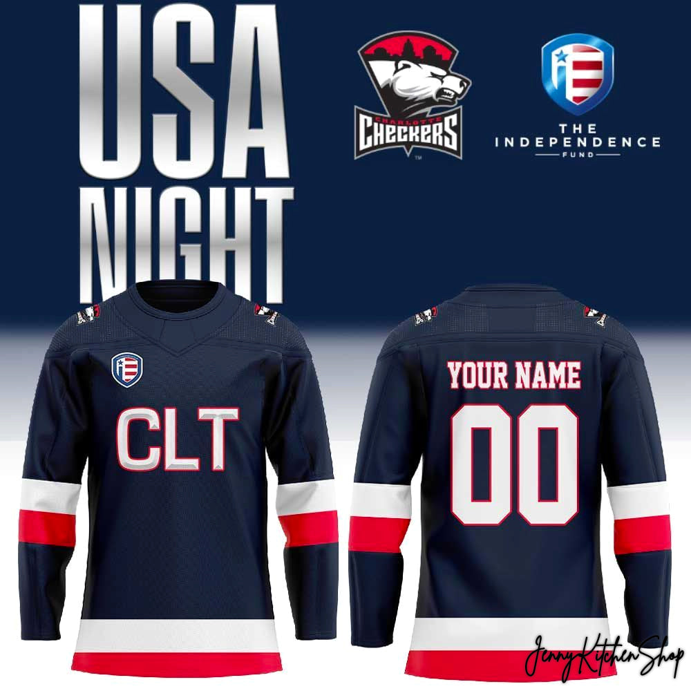 Charlotte Checkers USA Night New Edition Jersey