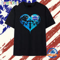 Charlotte Hornets x Carolina Panthers skulls face to face heart shape distressed T Shirt