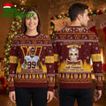 Chase Young 99 Washington Commanders Skull Ugly Christmas Sweater