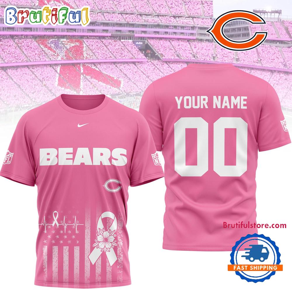 Chicago Bears 2026 NFL Breast Cancer Awareness Custom 3D Shirt