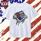 Chicago Bears and New York Knicks Heart Logo T Shirt