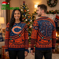 Chicago Bears Custom Name And Number Snowflake Ugly Christmas Sweater