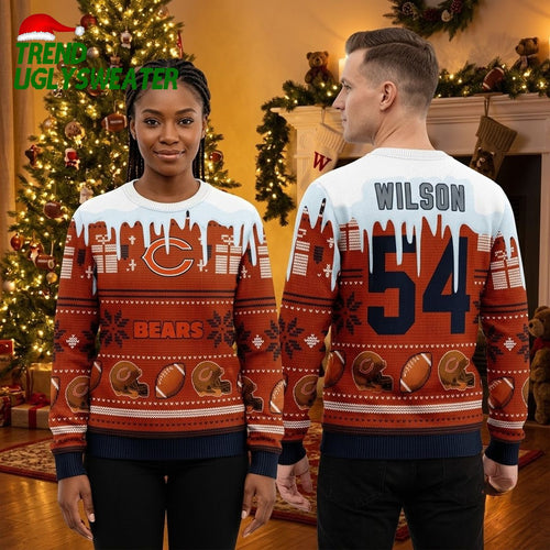Chicago Bears Football Helmet Ugly Christmas Sweater