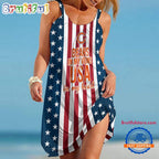 Chicago Bears In My Veins USA In My Heart Independence Day Women’s Summer Beach Sling Dress