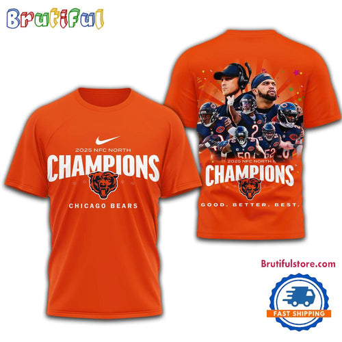 Chicago Bears NFL 2025 NFC North Champions All Team Limited 3D Shirt