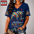 Chicago Bears NFL Different, Not Less Autism Awareness V neck T Shirt