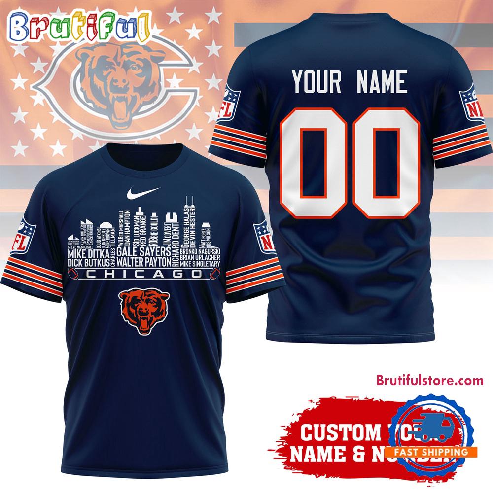 Chicago Bears NFL Game Day Skyline Names Limited Edition 3D Shirt