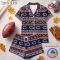 Chicago Bears NFL Harvest Huddle Short Sleeve Pajamas Set