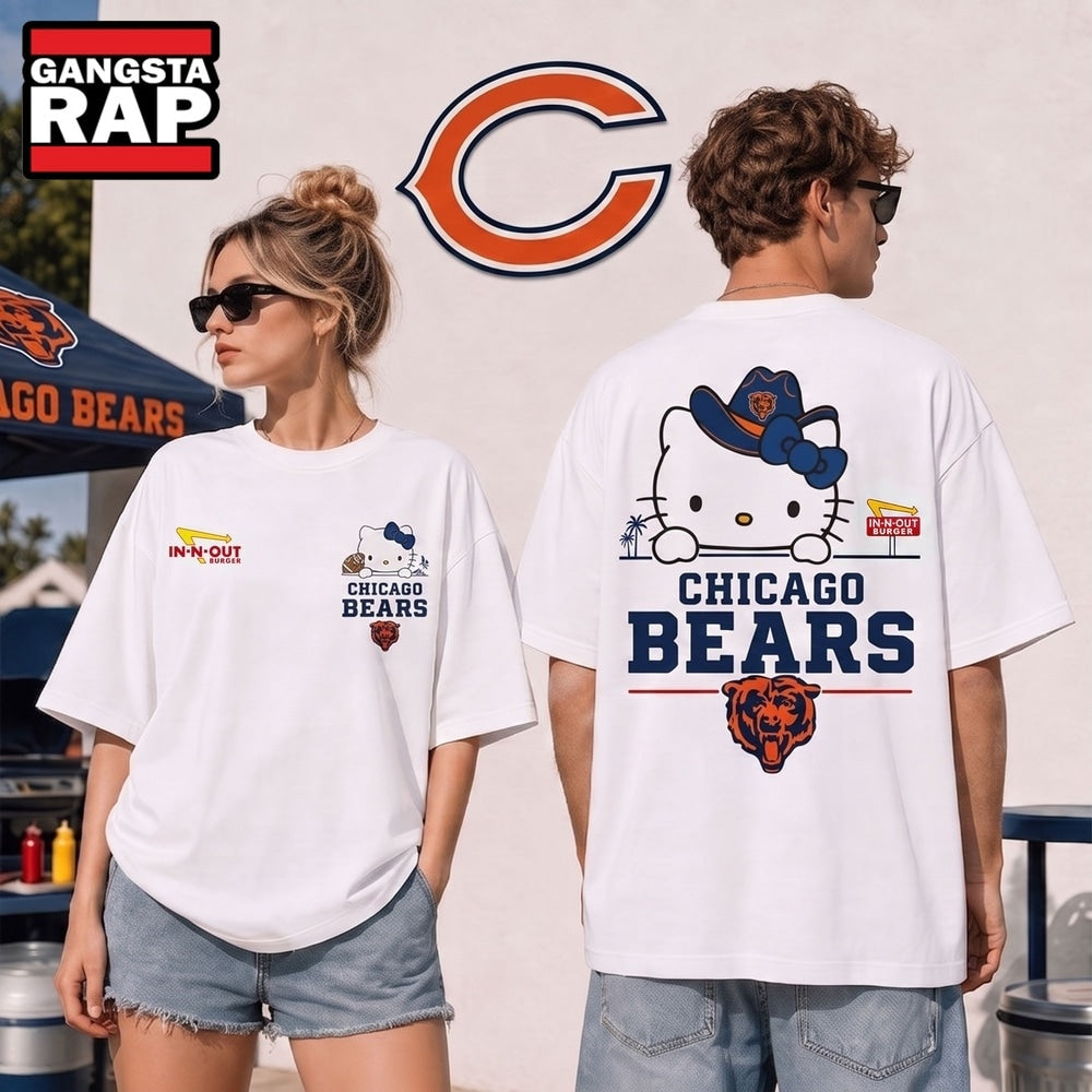 Chicago Bears NFL Kitty Burger Game Day Unisex 3D Shirt, Football New Design Shirt